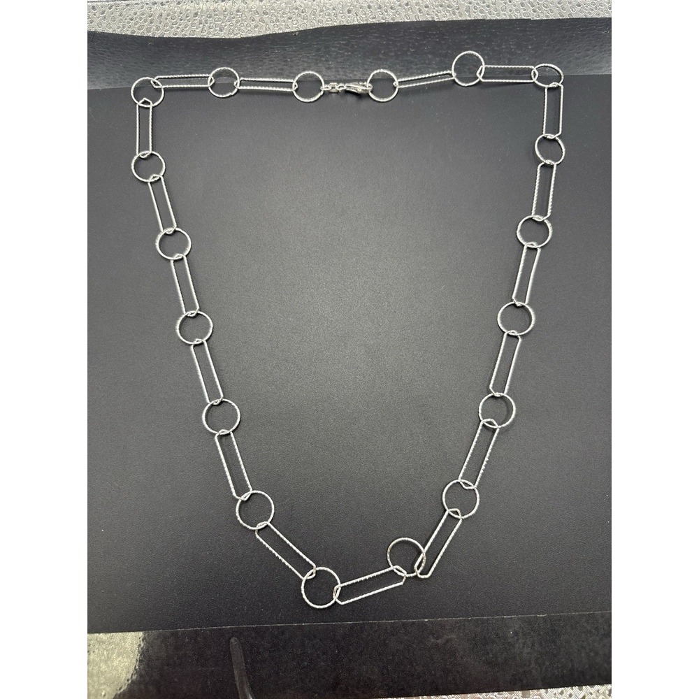 24" New Condition Sterling Silver Open Circle Staple Chain 925 8 Grams